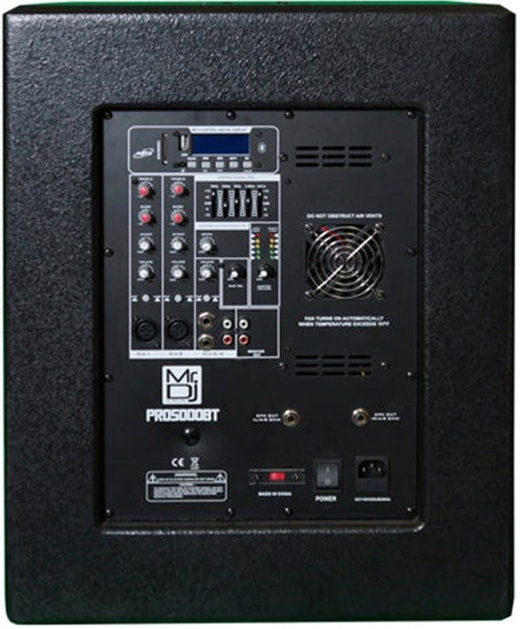 15" 5000W Pro PA DJ Active Subwoofer Bluetooth USB with 2 Speaker Output