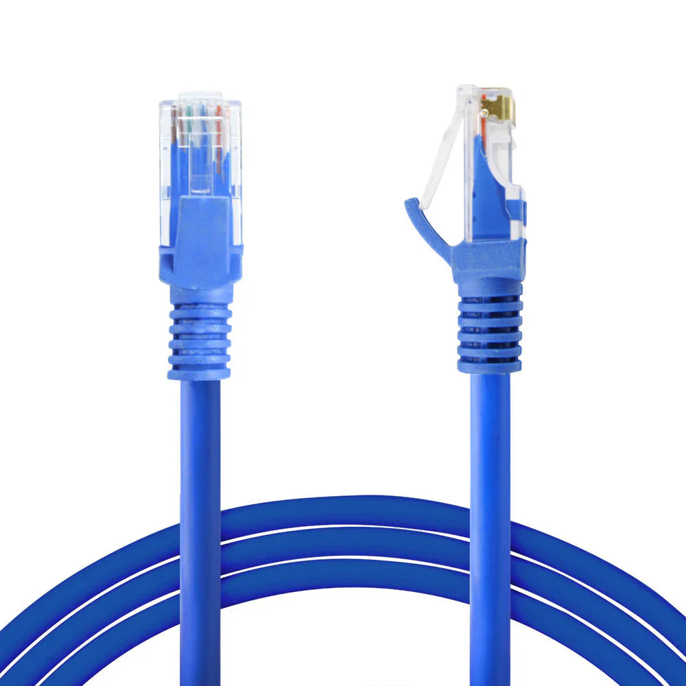 2 American Terminal EPC3100L 100' Cat6a Ethernet Network Patch Cable RJ45 23AWG 600Mhz Solid Copper Wire 3' Blue
