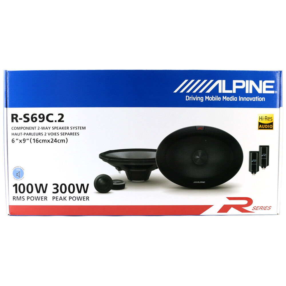 Alpine R-S69C.2 2-Way 600W Peak, 200W RMS R-Series 6x9" Component Speakers