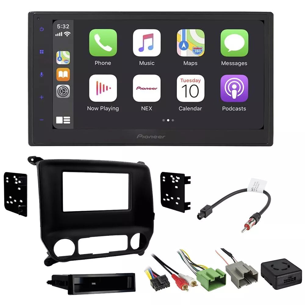Pioneer DMH-1800NEX 6.8" Double DIN Multimedia Receiver + Kit Fit 14-18 Chevy 1500