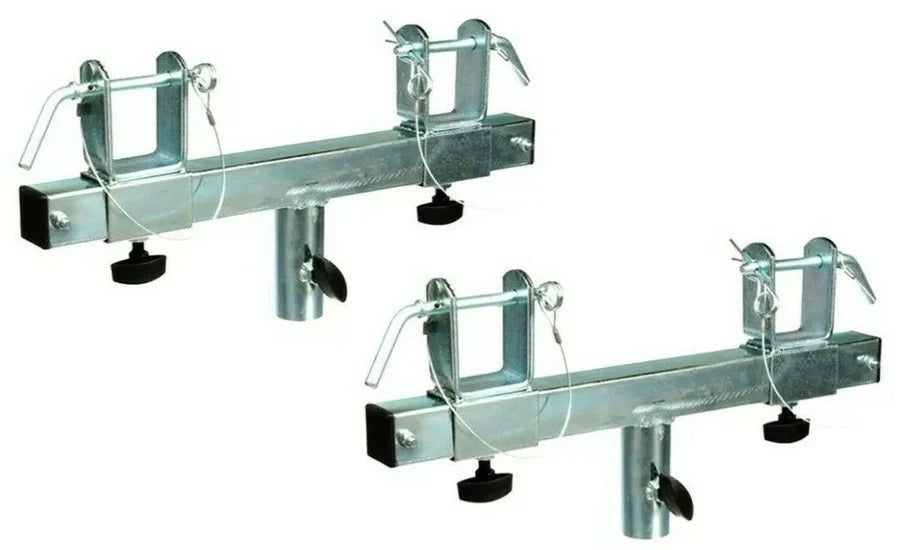 (2) MR TRUSS ST200 & SBC250 Pro Lighting 12 Foot Crank Light Stand & Square Truss T-Bar