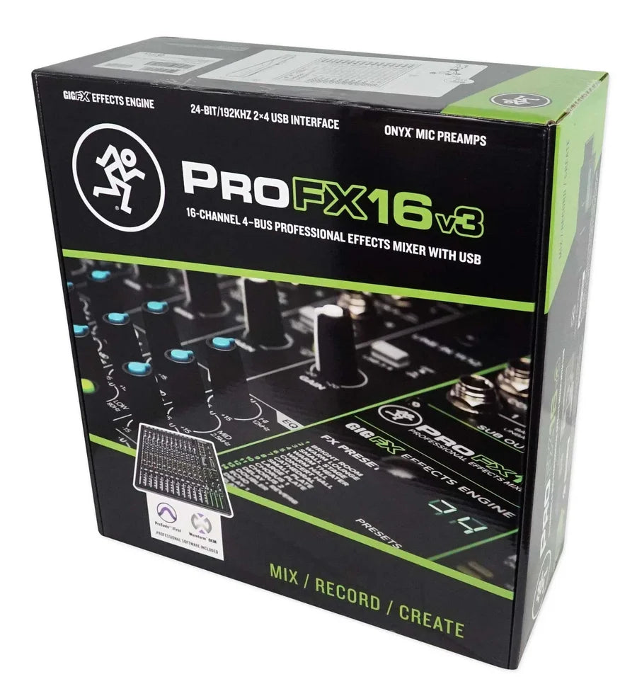 Mackie ProFX16v3 16-Channel Effects Mixer + Rackmount Kit