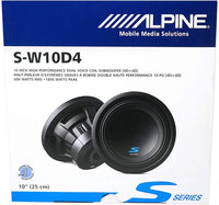 Thumbnail for Alpine S-W10D2 Car Subwoofer 1800W Max (600W RMS) 10