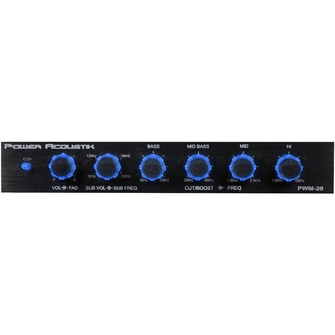 Power Acoustik PWM-20 4-Band Parametric Equalizer w/ Subwoofer Electronic Crossover