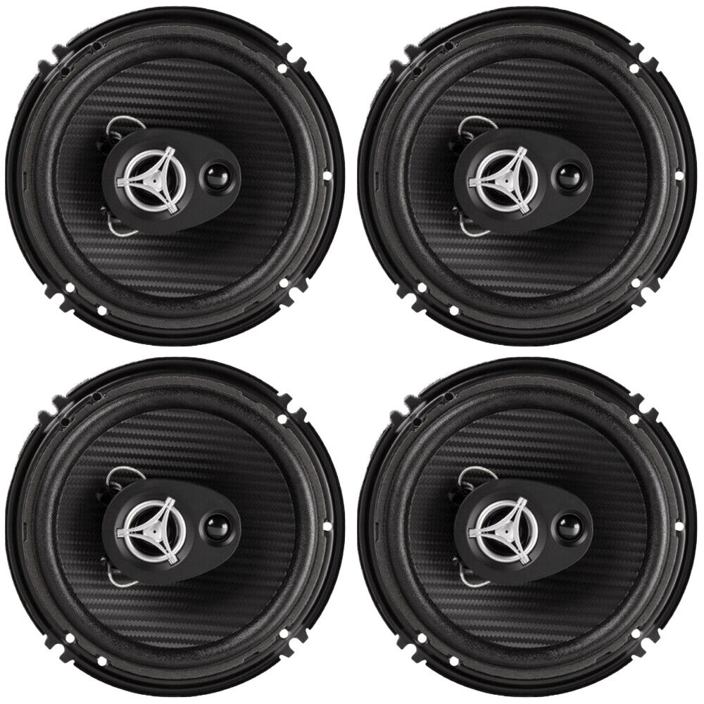 2 Pair Power Acoustik EF-653 6.5″ 3-Way Full-Range Speakers