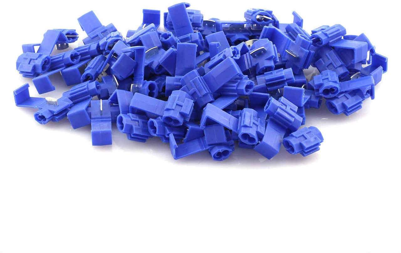 American Terminal SPL1614B 50pcs Lock Quick Splice Wire Terminals Snap Lock Blue 16-14 AWG