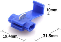 Thumbnail for American Terminal SPL1614B 50pcs Lock Quick Splice Wire Terminals Snap Lock Blue 16-14 AWG