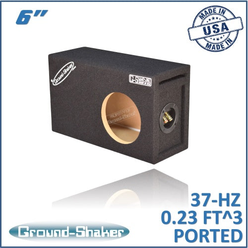 Ground Shaker GS-SQP16B black 6" single ported sub box