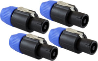 Thumbnail for Mr. Dj SPMH4 4 pcs Speakon Male Head Connector Allows for Speaker Cables