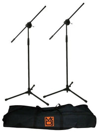 Thumbnail for MR DJ MS600PKG 2 Microphone Stands Adjustable Boom Stage with Mic Holder Clips & Carry Bag