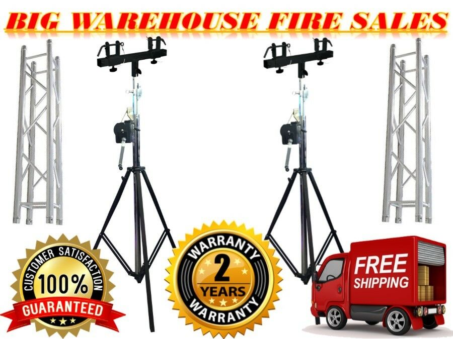 MR TRUSS DJ Crank-up Portable 10' Lighting Stand with 12' Truss Package