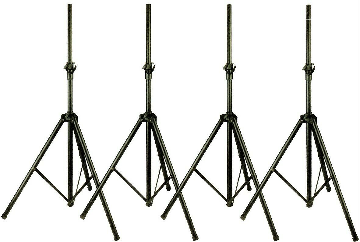4 Set SS300 Universal Black Heavy Duty Tripod DJ PA Speaker Stands Adjustable Height