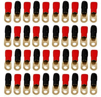 Thumbnail for MR DJ 1/0 Gauge Ring Terminal 80 Pack 1/0 AWG Wire Crimp Cable- Red/Black  5/16