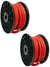 Thumbnail for 2 Patron SPW-0-50RD 1/0 Gauge 50 FT Xtreme Twisted Power/Ground Battery Wire Cables Set Red