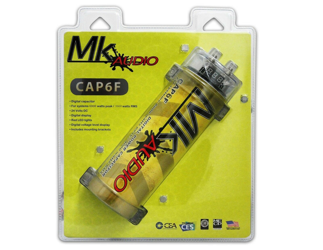 MK Audio CAP6F Digital Power Capacitor System w/ 6000 Watts Peak/3000 Watts RMS