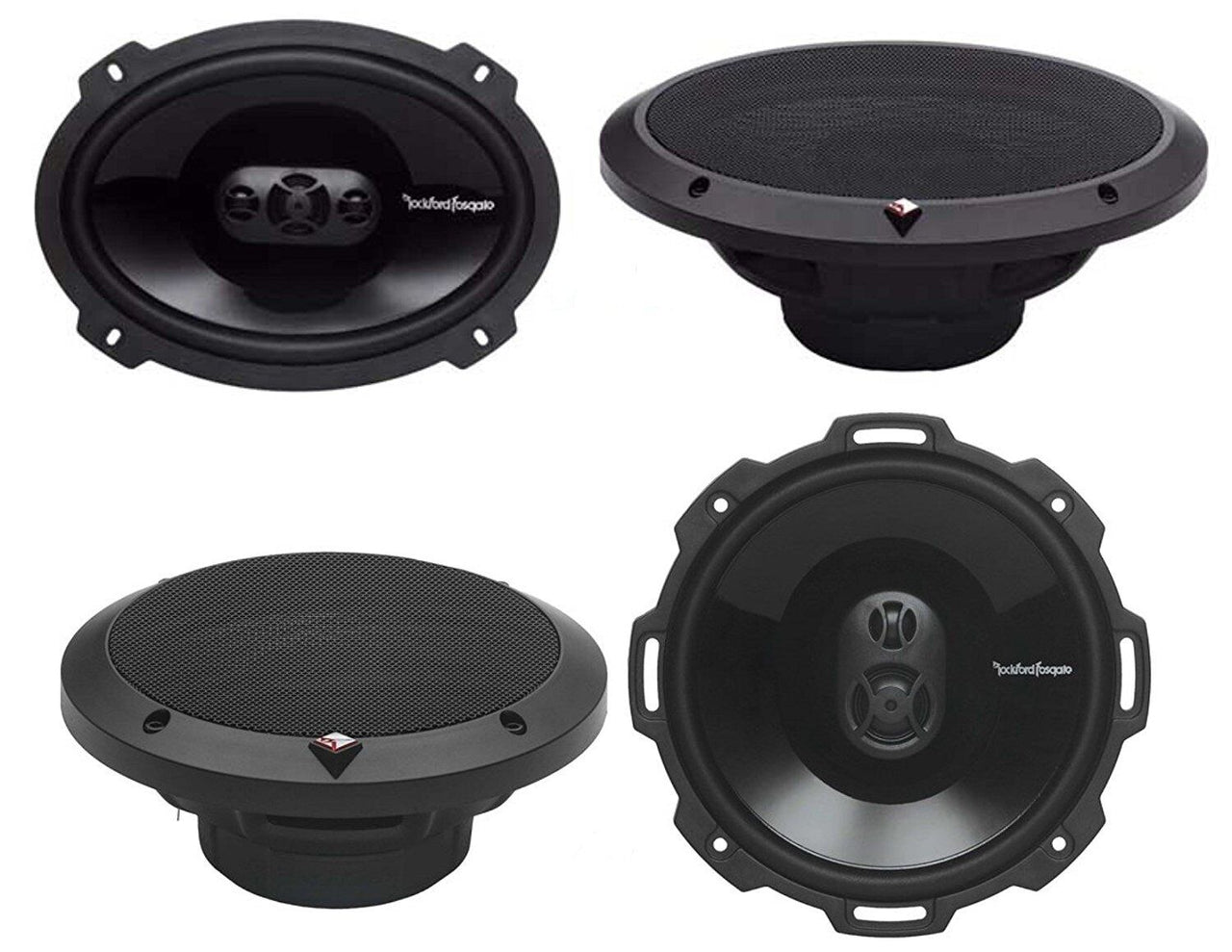 Rockford Fosgate P1694 6 x 9" 4-Way Speakers + P1675 6.75" 3-Way Car Speakers