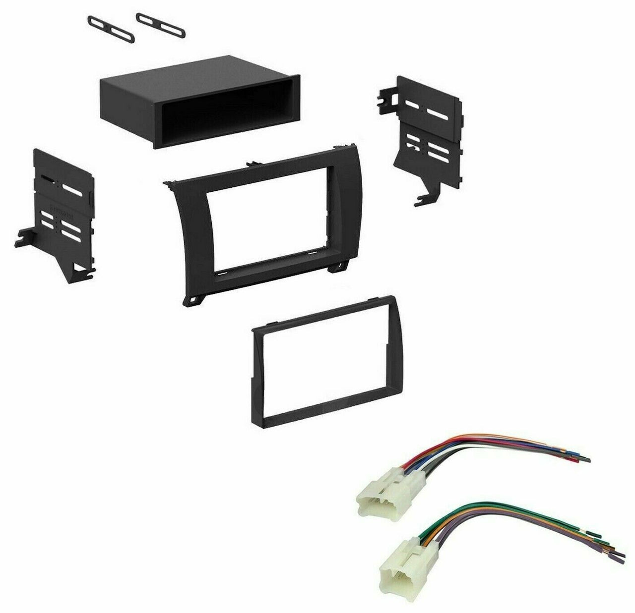 Single Double DIN Stereo Dash Kit Harness for 07-12 Toyota Tundra Sequoia