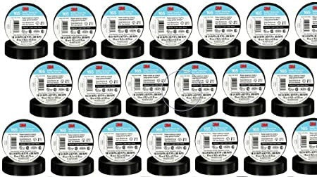 20pc 3M Electrical Tape Temflex 60ft Rolls 165 20-Pac Vinyl Tape 60 Feet per Roll