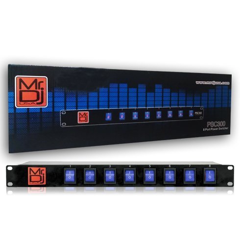 PSC300 Luz de escenario con 8 canales de energía de Gaza y con luz azul Alterna On / Off Power Panel