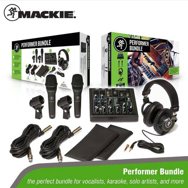 Mackie Performer Bundle With ProFX6V3 Mixer EM-89D Mics and Headphones
