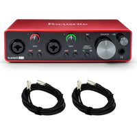 Thumbnail for Focusrite Scarlett 2i2 3rd Gen USB Interface w/ 2 3-Foot XLR Cables Bundle