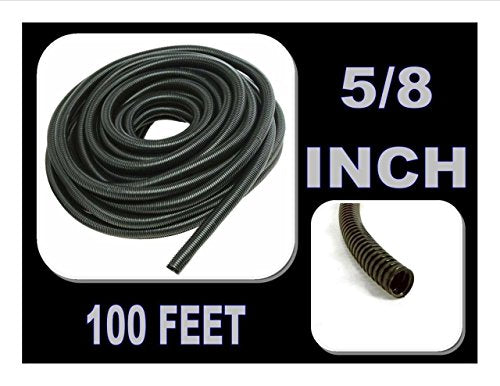 American Terminal 100 FT 5/8" Split Loom Tubing Wire Conduit Hose Cover Auto Home Marine