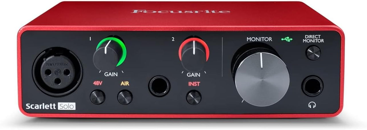 Focusrite Scarlett 2i2 Studio 4th Gen USB Audio Interface Bundle for the Songwriter with Condenser Microphone and Headphones for Recording, Streaming, and Podcasting
