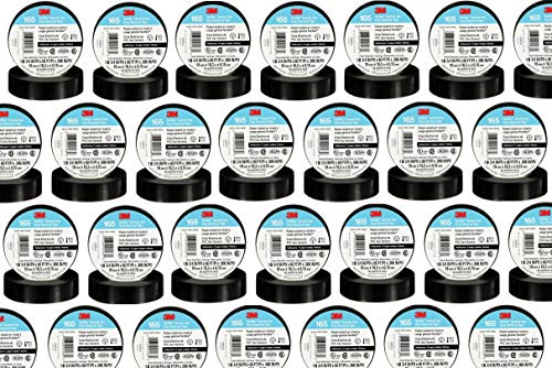100 of 3M Temflex 1700 165 Black 3/4" x 60' General Use Vinyl Electrical Tape