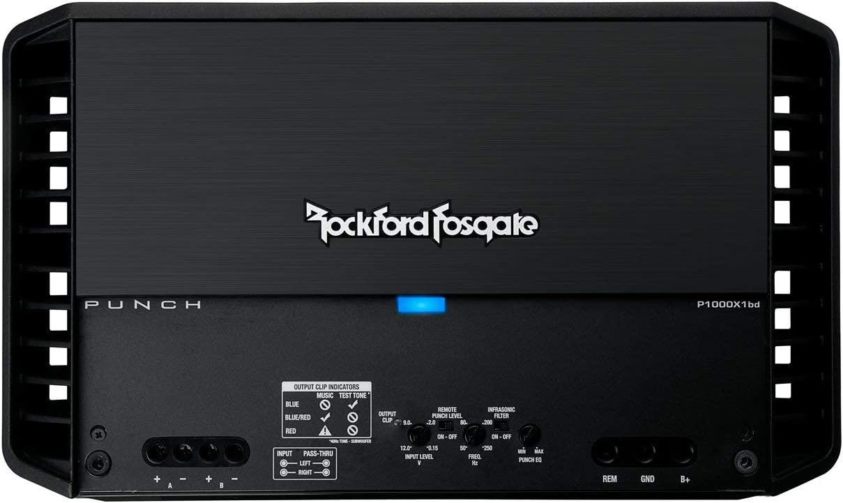 Rockford Fosgate Punch P1000X1bd <br/> P1000X1bd Mono subwoofer amplifier 1,000 watts RMS x 1 at 1 ohm