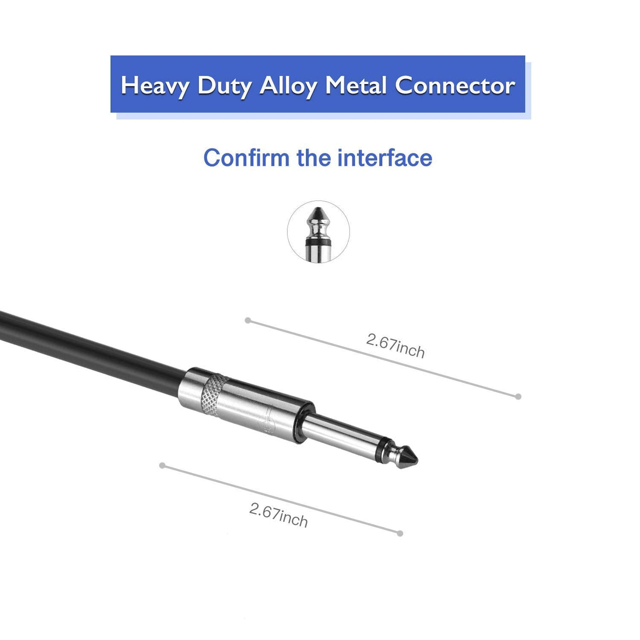 2 1/4" to 1/4" 12 FT. 16 Gauge Wire DJ/ PRO Audio Speaker Cable