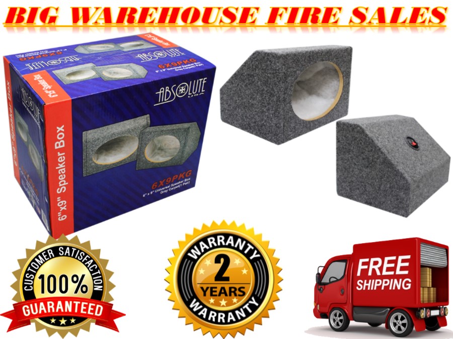 2 NEW Absolute MDF Angled Style 6"x9" Gray Car Audio Speaker Box Enclosures