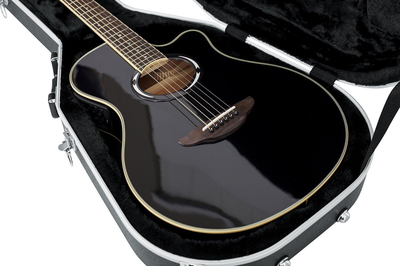 Gator Cases GC-DEEP BOWL Deluxe ABS Molded Case for Acoustic Guitars; Fits Ovation Style Deep Contour Acoustic Guitars
