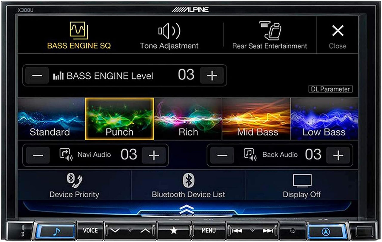 Alpine X308U Double DIN Bluetooth Car Stereo 8" Touchscreen with Built-in Navigation, Apple CarPlay, & Android Auto