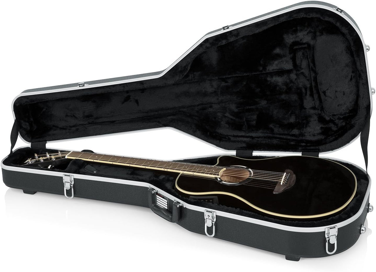 Gator Cases GC-DEEP BOWL Deluxe ABS Molded Case for Acoustic Guitars; Fits Ovation Style Deep Contour Acoustic Guitars