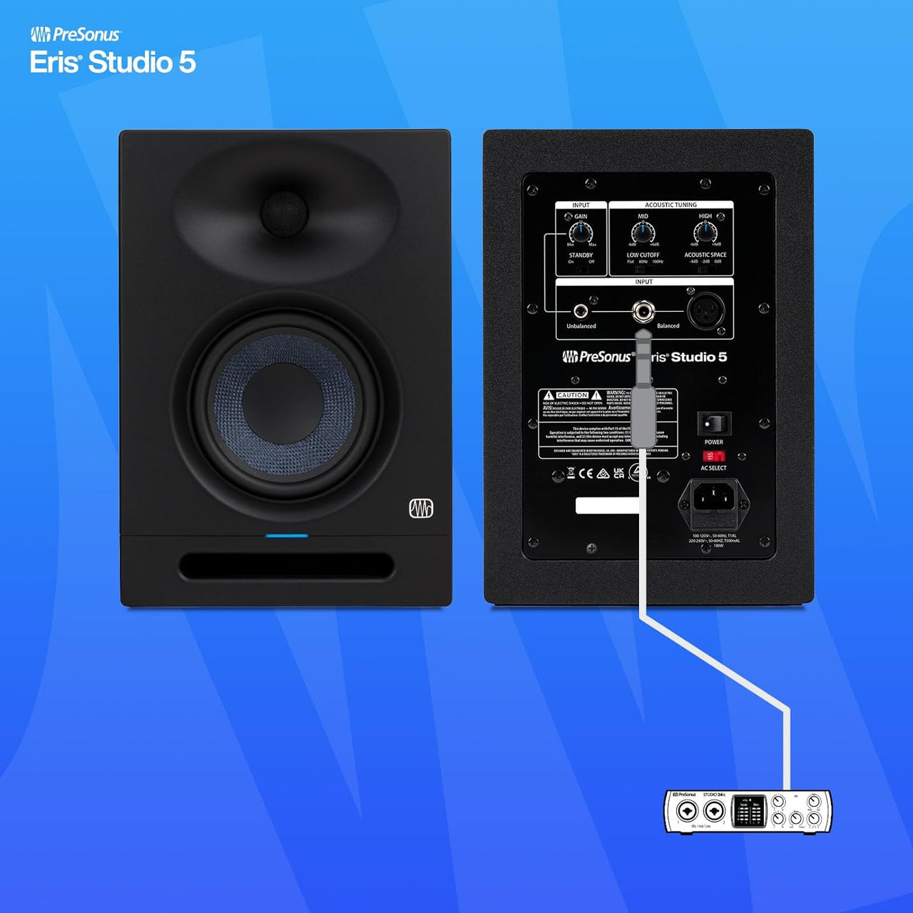 PreSonus Eris Studio 5 5.25-inch 2-Way Active Studio Monitors with EBM Waveguide