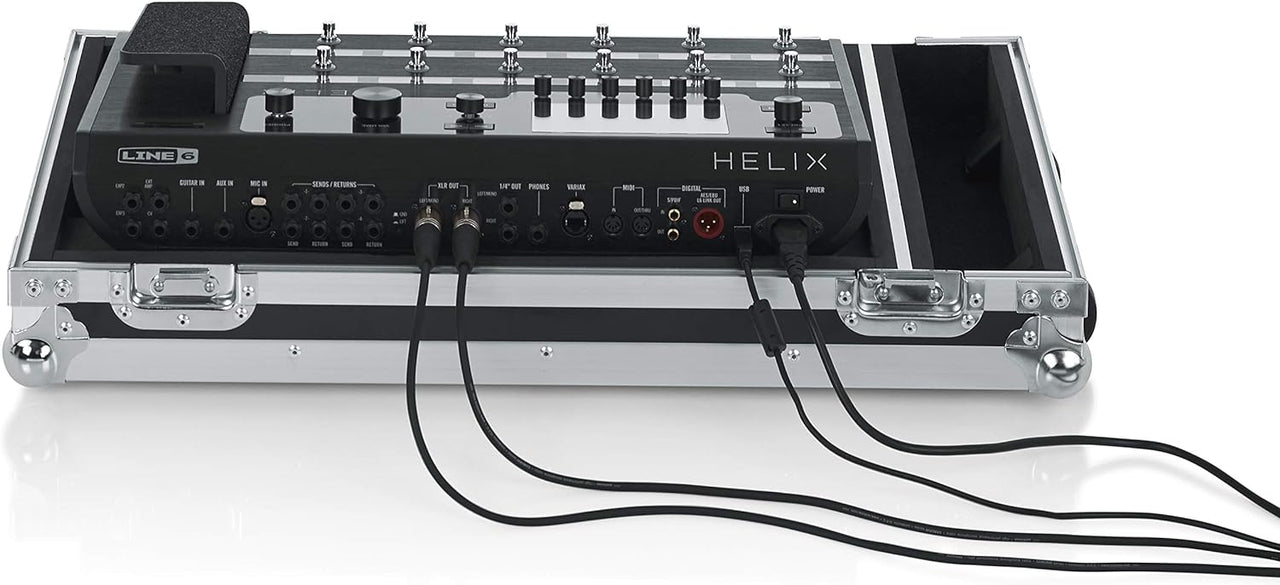 Gator Cases  GHELIXFLOOR ATA Style Case for the Line 6 Helix Multi-FX Floor Processor with Wheels