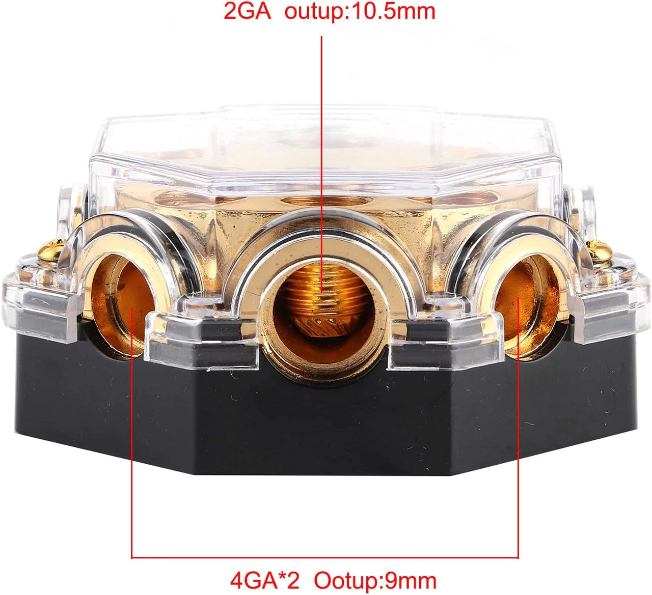 2 Absolute PD-150G 0-2-4 Gauge 1 in 5 Ways Out Power Splitter Distribution Block