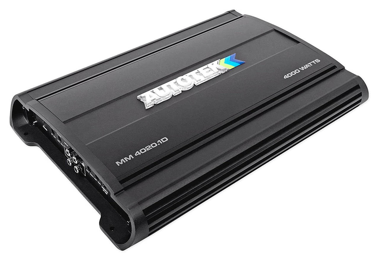 AUTOTEK MM-4020.1D 4000W Max 1-ohm Stable Monoblock Amplifier w/ Bass Knob Included