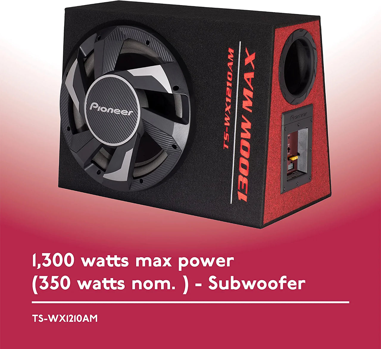 Pioneer TS-WX1210AM 12” 1300 Max Power Built-in Amplifier Active Ported Pre-Loaded Enclosure Subwoofer