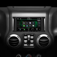Thumbnail for Alpine i407-WRA-JK Custom Fit Restyle Receiver for 2007-18 Jeep Wrangler JK/JKU. Apple CarPlay and Android Auto, Bluetooth, Plays FLAC Files, HD Radio, USB Input, iDatalink Maestro RR Included, No CD
