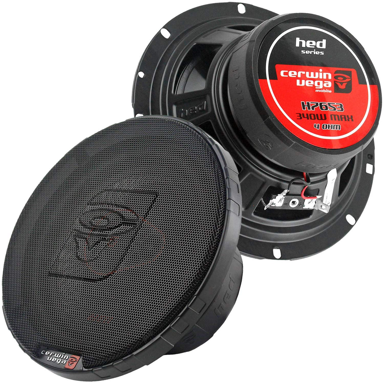 4 Cerwin Vega 3-Way Coaxial Speakers 6.5" 340 Watts + Harness 72-7800 For Honda