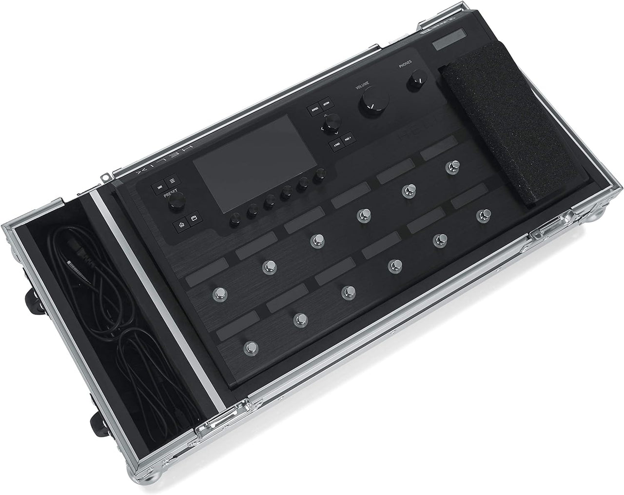 Gator Cases  GHELIXFLOOR ATA Style Case for the Line 6 Helix Multi-FX Floor Processor with Wheels
