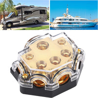 Thumbnail for Absolute PD-150G 0-2-4 Gauge 1 in 5 Ways Out Power Splitter Distribution Block