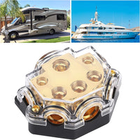 Thumbnail for 2 Absolute PD-150G 0-2-4 Gauge 1 in 5 Ways Out Power Splitter Distribution Block