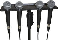 Thumbnail for Gator Frameworks GFW-MIC-4TRAY Multi Holder Stand Attachment Holdsup to (4) Microphones Wired or Wireless
