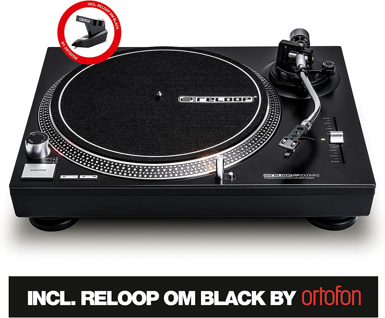 Reloop RP-2000MK2 QUARTZ-DRIVEN DJ TURNTABLE WITH DIRECT DRIVE