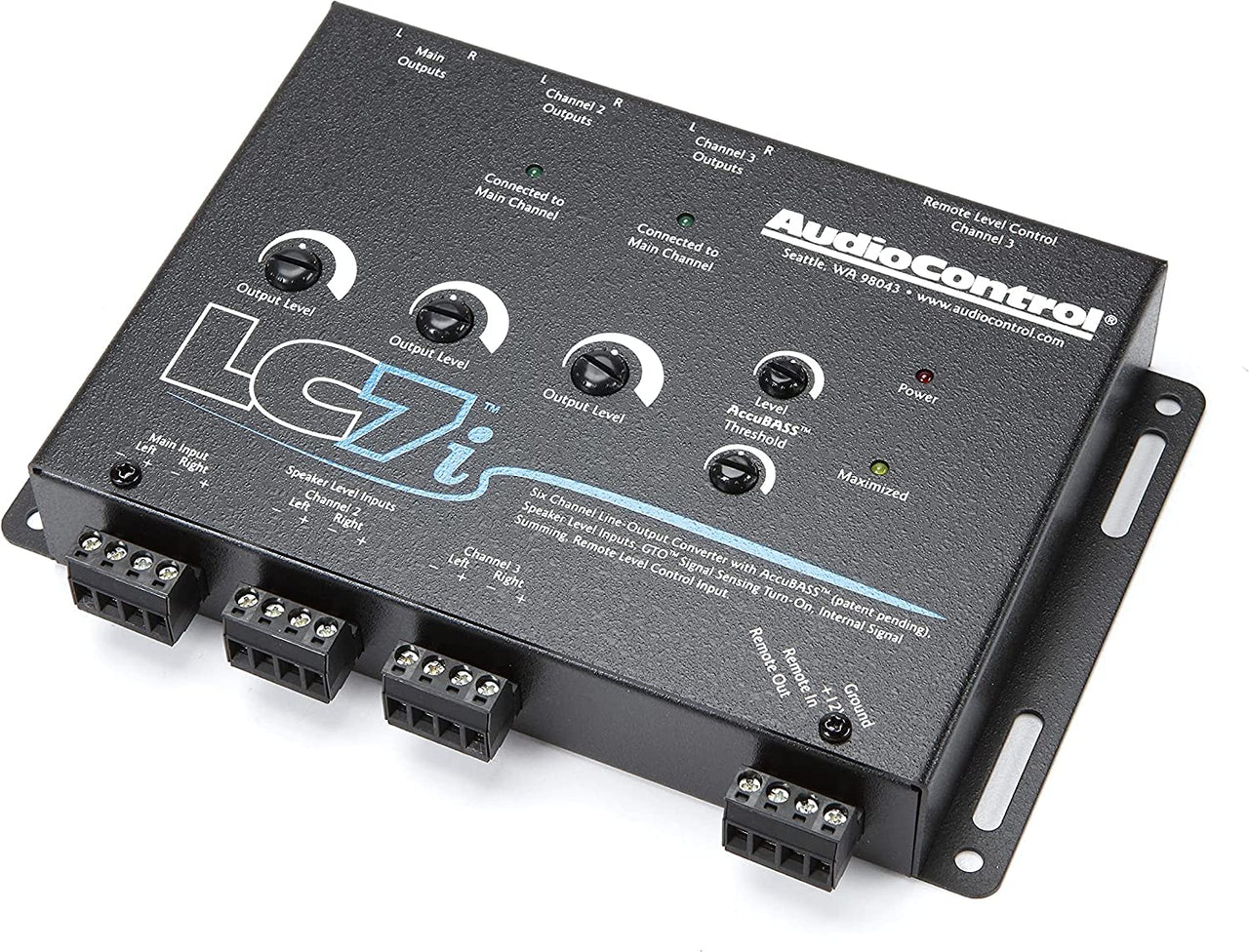 Audio Control LC7i 6-channel line output converter with bass restoration — adds aftermarket subs and amps to a factory system (Black)
