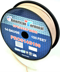 Thumbnail for American Terminal PROS14100 14 Gauge Speaker Wire 100' 14 Gauge PRO PA DJ Car Home Marine Audio Speaker Wire Cable Spool