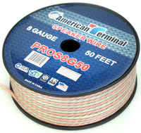 Thumbnail for 2 American Terminal PROS8G50 50' 8 Gauge PRO PA DJ Car Home Marine Audio Speaker Wire Cable Spool