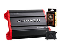 Thumbnail for Crunch Ground Pounder GP-1500.1 1500W Max Monoblock Subwoofer Class AB 1500 Watts Car Amplifier with Absolute Magnet Phone Holder Bundle
